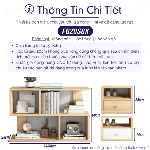 Thông tin chi tiết kệ sách để bàn FB20