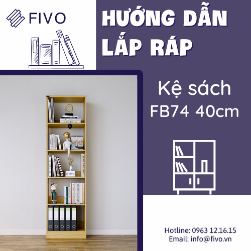 Xem ngay hướng dẫn lắp ráp kệ sách gỗ để sàn FIVO FB74 40cm chi tiết bằng hình ảnh và video. Thiết kế hiện đại, dễ lắp đặt, tiết kiệm không gian cho mọi căn phòng!